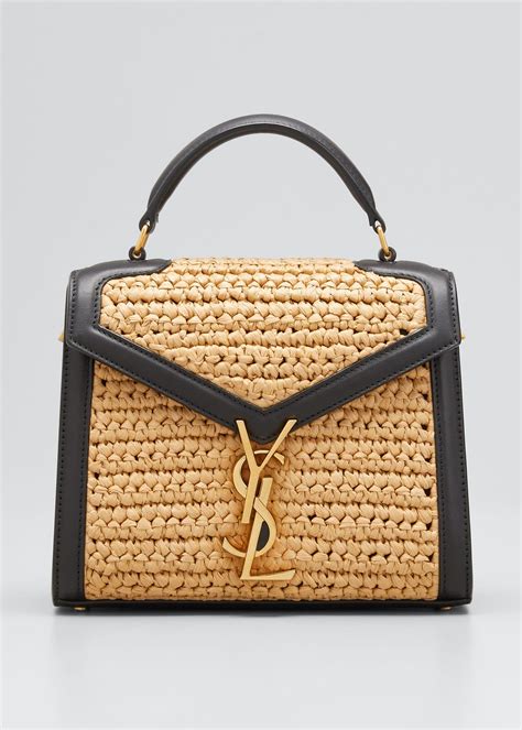 ysl black raffia bag